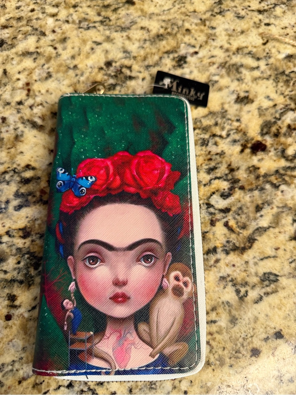 Frida-Inspired Floral Artette Wallet - Green & Red